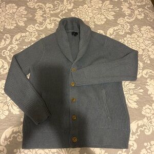 Men's Blue Shawl Collar Sweater New Without Tags. Never worn.